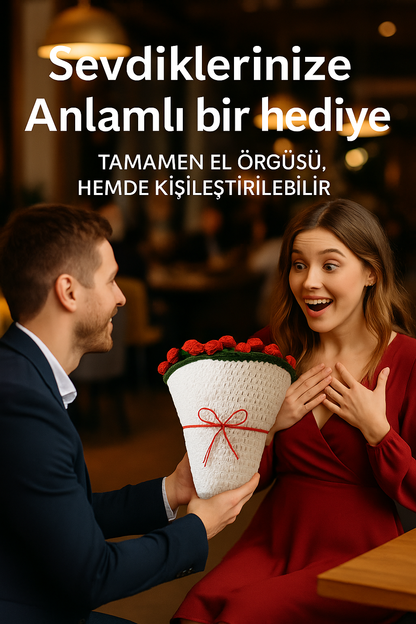 El Yapımı Gül Buket Battaniye