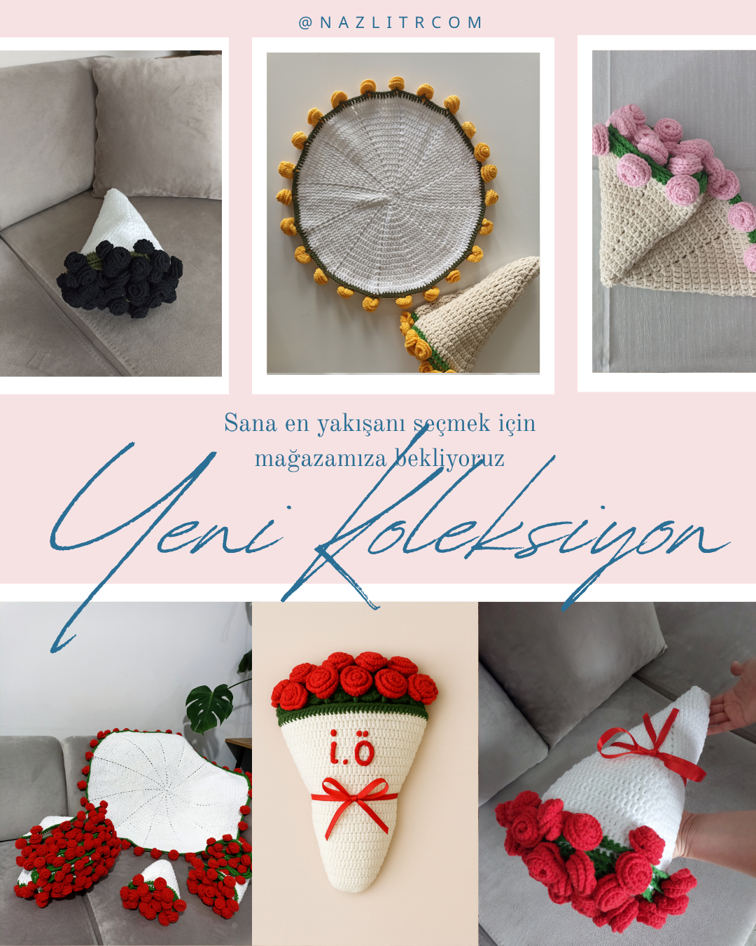 El Yapımı Gül Buket Battaniye