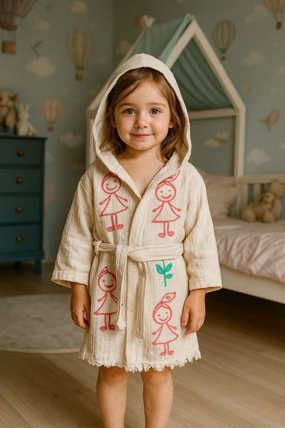 Çocuk Kimono Bornoz - Müslin